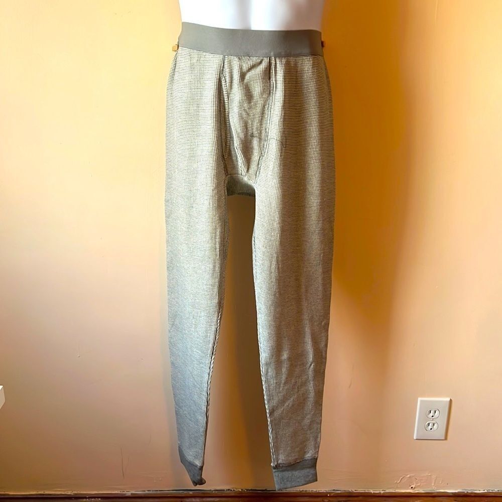 NWOT Goodfellow Green and White Thermal Pajama Pants Sz L